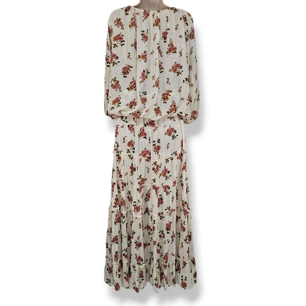 Denim & Supply Ralph Lauren Floral Peasant Blouse Tiered Maxi Skirt Boho Set XS - Picture 2 of 7